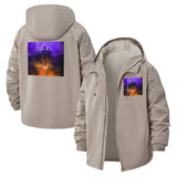 Futuristic Sci-Fi Art Unisex Full-Zip Printed Waterproof Hooded Windbreaker