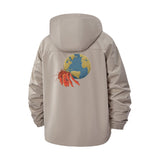 Earth and Hermit Crab Unisex Full-Zip Printed Waterproof Hooded Windbreaker