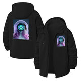 Futuristic Robot Portrait Unisex Full-Zip Printed Waterproof Hooded Windbreaker