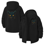 Cybernetic Cat Unisex Full-Zip Printed Waterproof Hooded Windbreaker