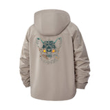 Cybernetic Cat Unisex Full-Zip Printed Waterproof Hooded Windbreaker