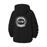 Be Kind Astronaut Unisex Full-Zip Printed Waterproof Hooded Windbreaker