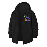 Glitch Cat Unisex Full-Zip Printed Waterproof Hooded Windbreaker