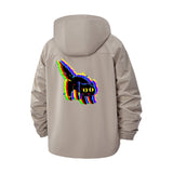 Glitch Cat Unisex Full-Zip Printed Waterproof Hooded Windbreaker