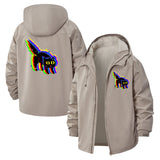 Glitch Cat Unisex Full-Zip Printed Waterproof Hooded Windbreaker