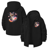 Space Cat and Donuts Unisex Full-Zip Printed Waterproof Hooded Windbreaker