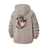 Space Cat and Donuts Unisex Full-Zip Printed Waterproof Hooded Windbreaker
