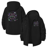 Cute Atomic Cat Unisex Full-Zip Printed Waterproof Hooded Windbreaker