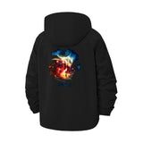 Cosmic Explosion Unisex Full-Zip Printed Waterproof Hooded Windbreaker