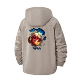 Cosmic Explosion Unisex Full-Zip Printed Waterproof Hooded Windbreaker
