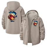 Cosmic Explosion Unisex Full-Zip Printed Waterproof Hooded Windbreaker