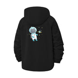 Astronaut Cat Unisex Full-Zip Printed Waterproof Hooded Windbreaker