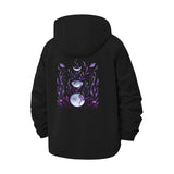 Mystical Moon Phases Unisex Full-Zip Printed Waterproof Hooded Windbreaker