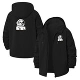 Astronaut Skull Unisex Full-Zip Printed Waterproof Hooded Windbreaker