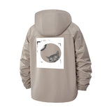 Cat Portrait Unisex Full-Zip Printed Waterproof Hooded Windbreaker