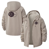 Crescent Moon Unisex Full-Zip Printed Waterproof Hooded Windbreaker