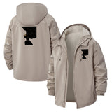 Abstract Face Art Unisex Full-Zip Printed Waterproof Hooded Windbreaker