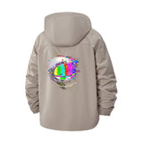 Glitch Astronaut Unisex Full-Zip Printed Waterproof Hooded Windbreaker