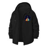 Retro Rocket Launch Unisex Full-Zip Printed Waterproof Hooded Windbreaker