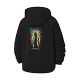 Neon Astronaut Unisex Full-Zip Printed Waterproof Hooded Windbreaker