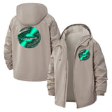 Futuristic Lips Unisex Full-Zip Printed Waterproof Hooded Windbreaker