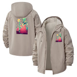 Mystical Forest Fox Unisex Full-Zip Printed Waterproof Hooded Windbreaker
