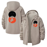 UFO Landing Scene Unisex Full-Zip Printed Waterproof Hooded Windbreaker