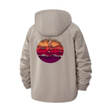 Sunset Mountain Landscape Unisex Full-Zip Printed Waterproof Hooded Windbreaker