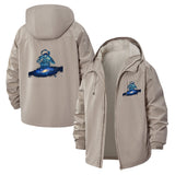 Cosmic Astronaut Unisex Full-Zip Printed Waterproof Hooded Windbreaker