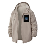 Inspirational Slogan Unisex Full-Zip Printed Waterproof Hooded Windbreaker