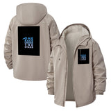 Inspirational Slogan Unisex Full-Zip Printed Waterproof Hooded Windbreaker