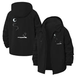 Moonlit Night Unisex Full-Zip Printed Waterproof Hooded Windbreaker