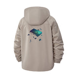 Floating Astronauts Unisex Full-Zip Printed Waterproof Hooded Windbreaker
