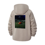 Astronaut on Lunar Landscape Unisex Full-Zip Printed Waterproof Hooded Windbreaker