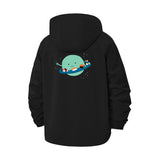 Cartoon Planet Unisex Full-Zip Printed Waterproof Hooded Windbreaker