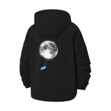 Surreal Moon Balloon Unisex Full-Zip Printed Waterproof Hooded Windbreaker
