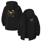 Whimsical Flowers Unisex Full-Zip Printed Waterproof Hooded Windbreaker