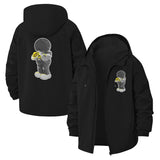 Sad Character Holding Flower Unisex Full-Zip Printed Waterproof Hooded Windbreaker
