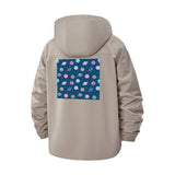 Macaron Pattern Unisex Full-Zip Printed Waterproof Hooded Windbreaker