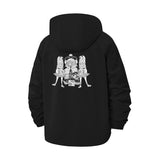 Regal Throne Motif Unisex Full-Zip Printed Waterproof Hooded Windbreaker