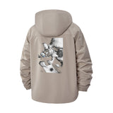 Mechanical Hand Unisex Full-Zip Printed Waterproof Hooded Windbreaker