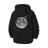 Moon and Pride Flag Unisex Full-Zip Printed Waterproof Hooded Windbreaker