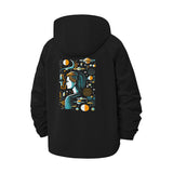 Futuristic Cyborg Art Unisex Full-Zip Printed Waterproof Hooded Windbreaker