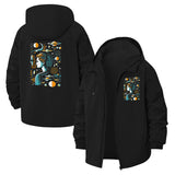 Futuristic Cyborg Art Unisex Full-Zip Printed Waterproof Hooded Windbreaker