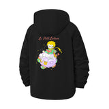 Cartoon Planet Reading Unisex Full-Zip Printed Waterproof Hooded Windbreaker