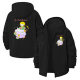 Cartoon Planet Reading Unisex Full-Zip Printed Waterproof Hooded Windbreaker