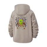 Alien Tribal Headdress Unisex Full-Zip Printed Waterproof Hooded Windbreaker