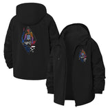 Mystical Witch Illustration Unisex Full-Zip Printed Waterproof Hooded Windbreaker