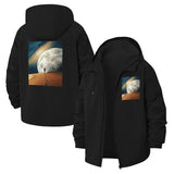 Surreal Moon Desert Unisex Full-Zip Printed Waterproof Hooded Windbreaker