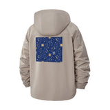 Celestial Star and Moon Unisex Full-Zip Printed Waterproof Hooded Windbreaker